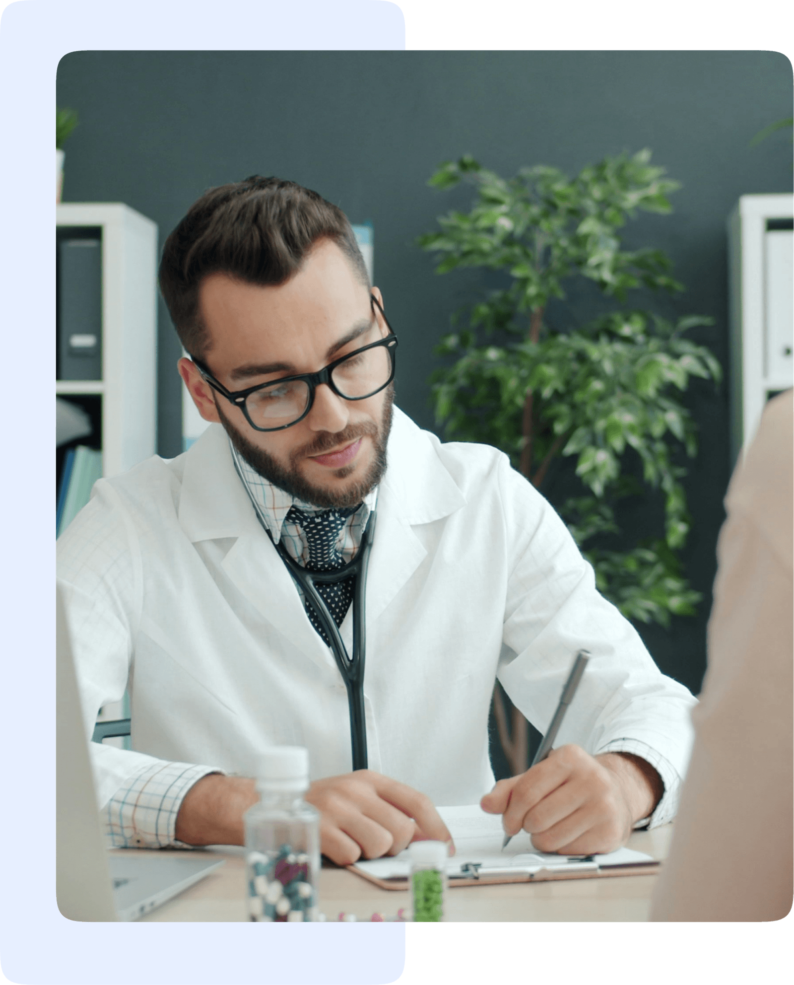 Doctor with tablet