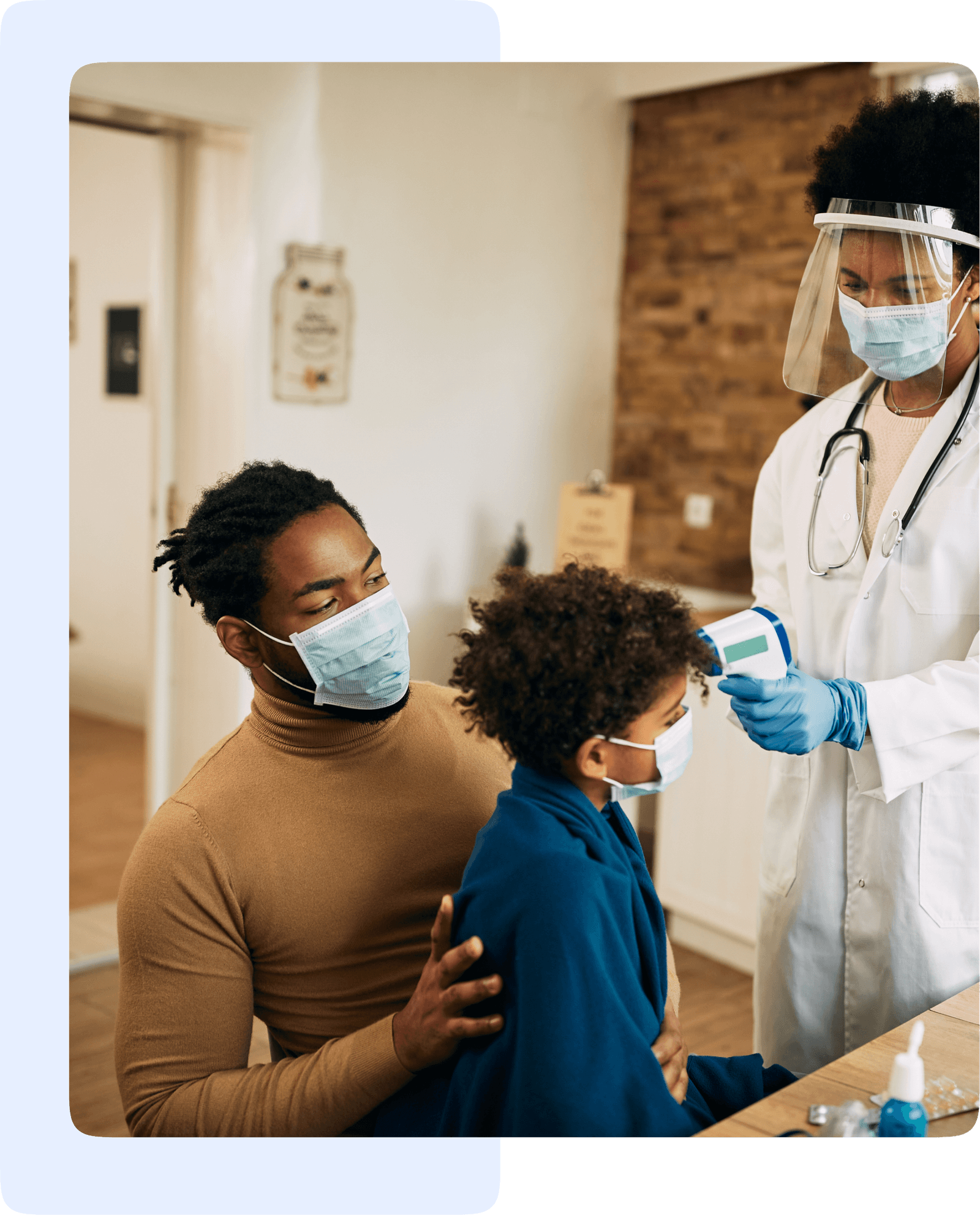 Doctor consulting a patient at home